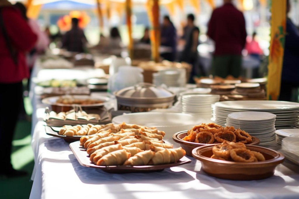 Buffet em estande de feira