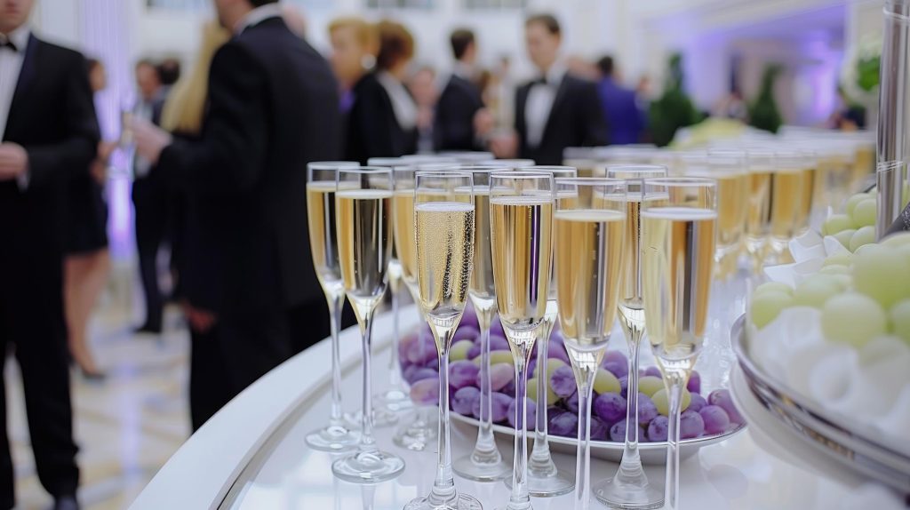 Coquetel em ilha corporativo